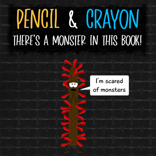 pencil and crayon there's a monster in this book v moua children's books